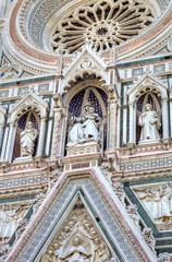 Fototapeta na wymiar Fragment of Cathedral Santa Maria del Fiore in Florence, Italy