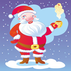 Santa Claus And Tea.