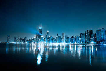 financial district (night view Chicago)