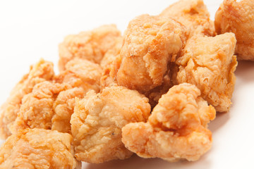 Fried Chiken in white background close up
