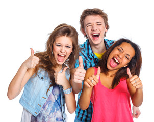 Fototapeta na wymiar Three young teenagers