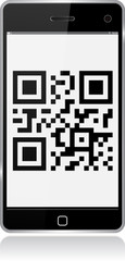 Smart phone display qr code
