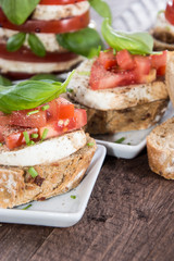 Fresh Baguette with Tomato and Mozzarella