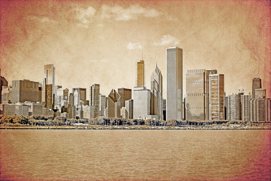 Chicago - Old Postcard Design