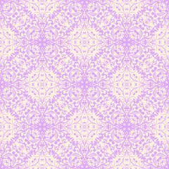 violet seamless ornamental pattern with leafs and flowers