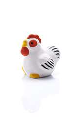 白背景に鳥の干支置物