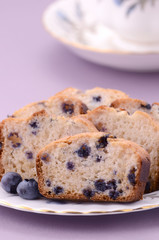 Blueberry loaf slices