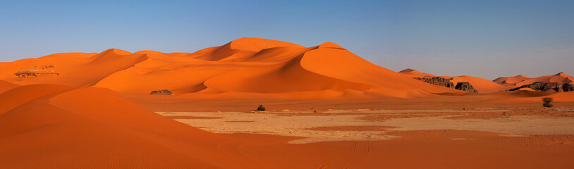 Panorama van zandduinen, Saharawoestijn