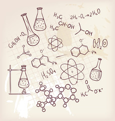 Hand draw chemistry on background - 45831492