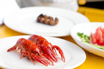 Color Fried small lobster