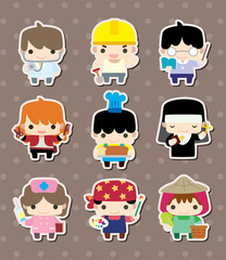 cartoon people job stickers