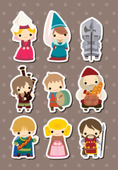 cartoon Medieval people stickers