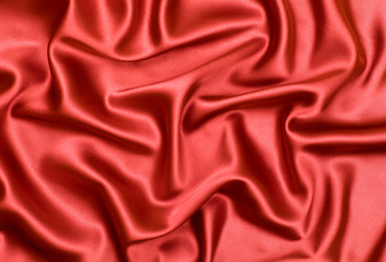 red satin or silk fabric as background