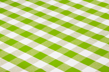 green checkered tablecloth