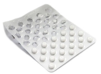 Half-empty pack of pills.