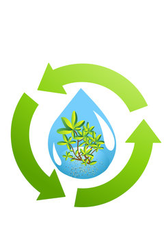 Recycle green earth symbol - ecology concept symbol