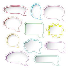 Colorful speech bubble frames.