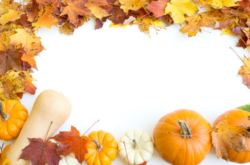 Autumn decoration with white sign