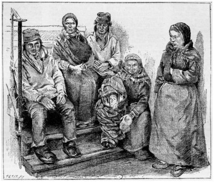 Laplanders Or Sami People, Vintage Engraving