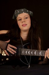 beautiful woman with guitar