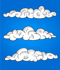 Cartoon Vector Wolken, blauwe lucht