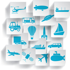 Transportation and travel icons