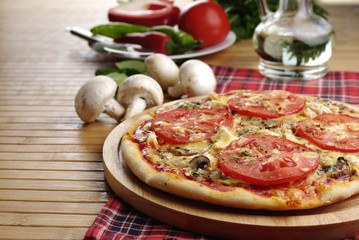 Pizza with mushrooms
