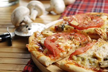 Pizza with mushrooms