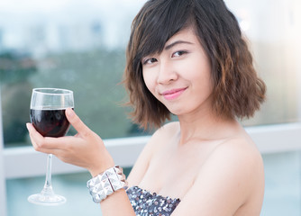 Girl with wineglass