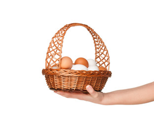 Basket with eggs