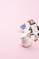 兎の干支置物と凧