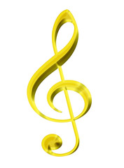 golden 3d treble clef