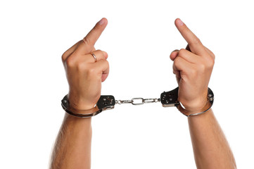 Hand with handcuffs