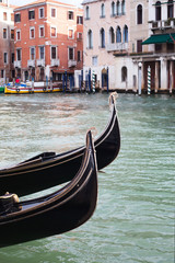 Fototapeta na wymiar Gondolas in Venice, Italy.