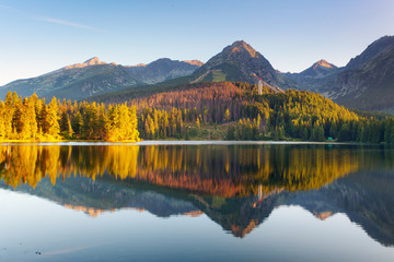 Slovakia Mountain Lake in  Tatra - Strbske Pleso