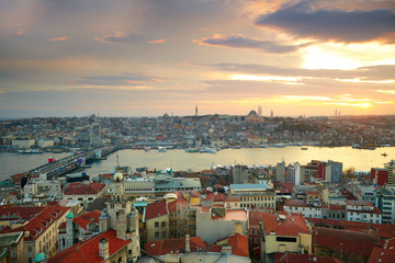 Naklejka premium Istanbul Sunset Panorama