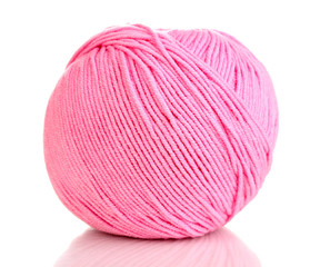 Knitting yarn isolated on white
