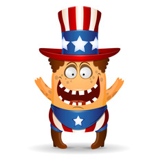 The amusing little man in a hat for July 4th.