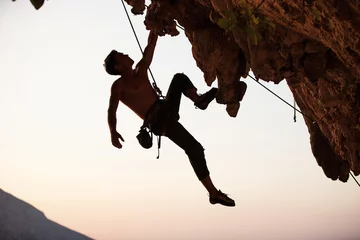 Fotobehang Rock climber © Andrey Bandurenko