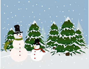 Christmas card, snowman