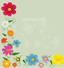 Gift card. Floral design background