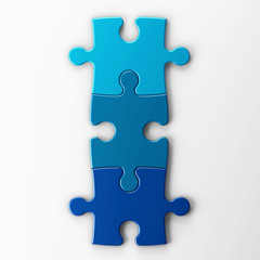 tres piezas de puzzle con trazado de recorte