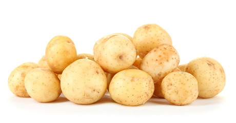 young potatoes isolated on white