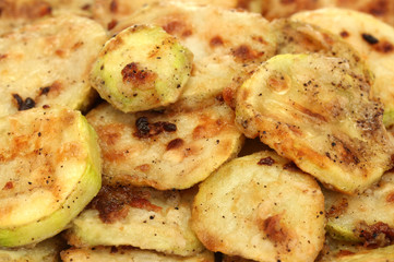 Fried zucchini close-up