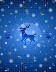 Fototapeta na wymiar Vector holiday backdrop with christmas symbols and falling snow