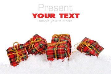 Gift boxes over white background