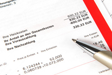 Obraz premium Heizkosten - Heizkostenabrechnung