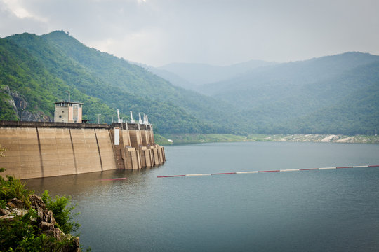 Big area for keep water on Bhumibol dam, Thailand