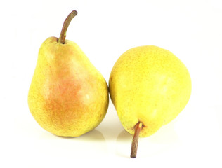 Deux poires sur fond blanc © Monique Pouzet