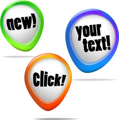 Set of aqua bubble icons